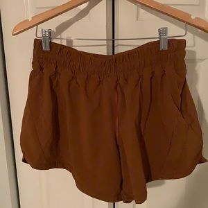 Lululemon Track That Mid Rise Lined Short Size 12 Copper Brown